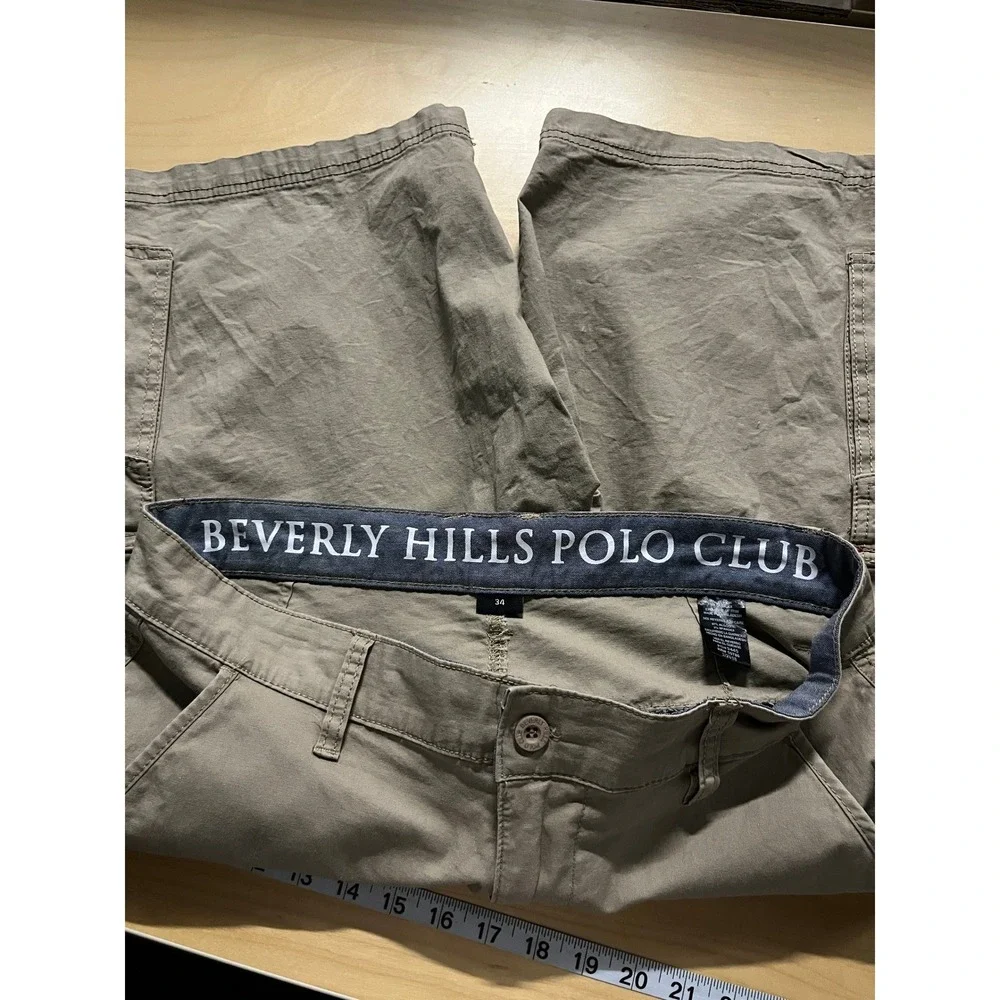 Beverly Hills Polo Club Y2K Mens 34 Brown Cargo Baggy Skater